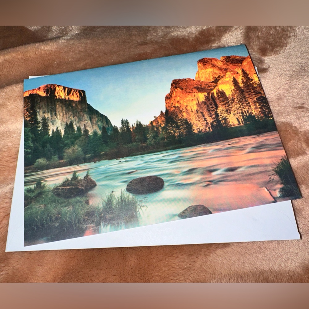 National Parks, Set of 5, Vintage BLANK and 1 Holiday, cards with envelopes